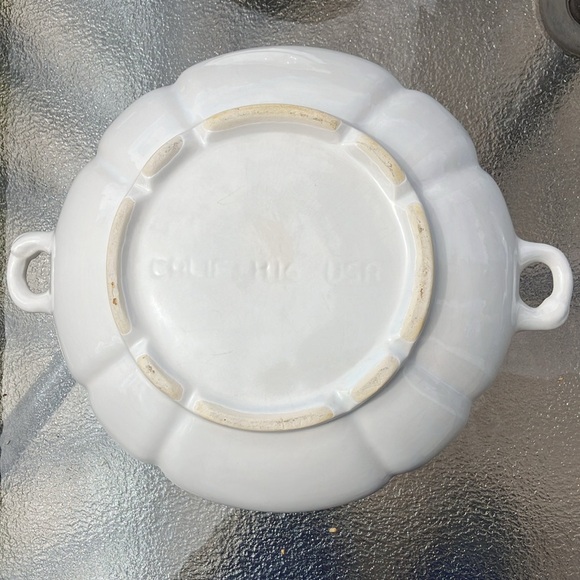 California Pottery USA H16 White Porcelain Pumkin Soup Tureen w. Lid & Laddle - Picture 15 of 17